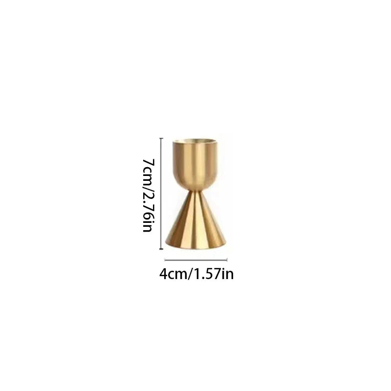 Ornati brushed gold dual-sided candle holder minimalist design for modern home decor