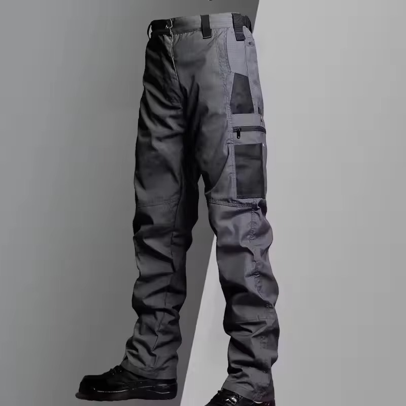 Men's black tactical waterproof combat training suit multi-pocket rugged outdoor athletic fit