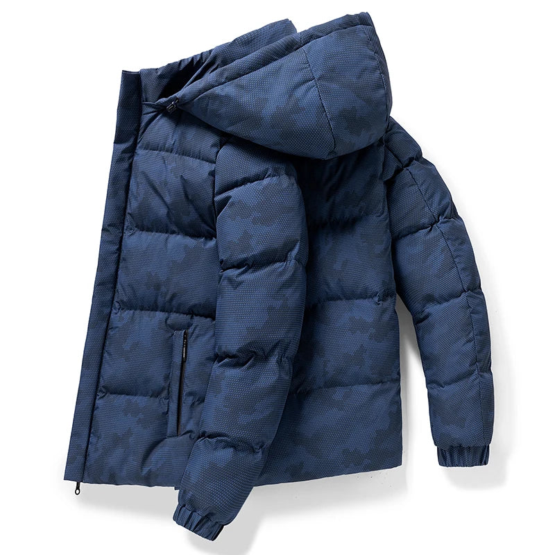Munich camo hooded insulated winter jacket tailored fit pixelated camouflage urban style