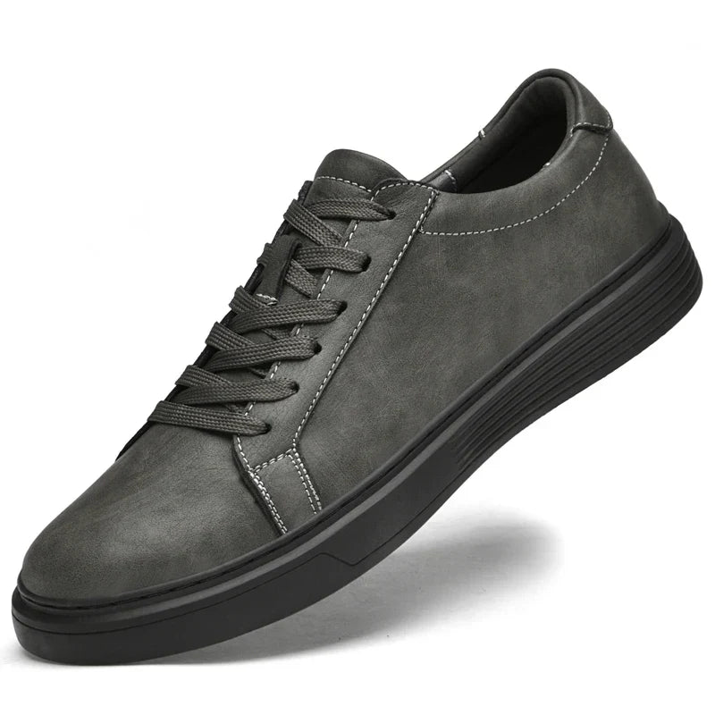 Mason genuine leather sneaker neutral gray minimalist low-top with refined stitching unisex
