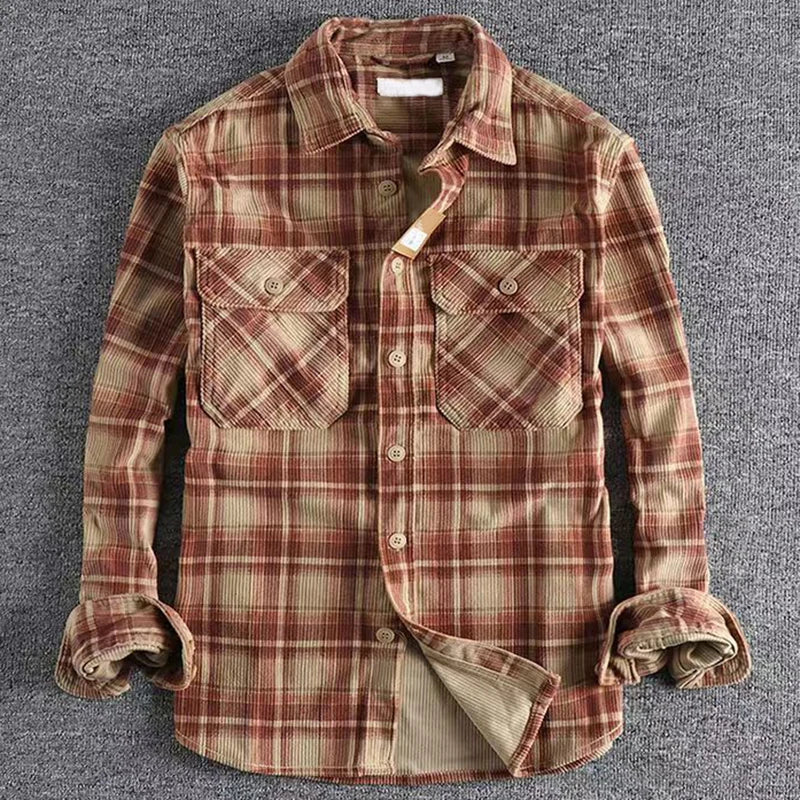 Men's casual plaid flannel shirt soft brushed fabric everyday layering timeless rugged style