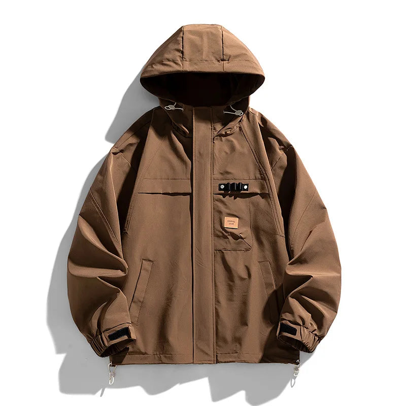 Delta Ridge waterproof jacket olive green breathable poly blend hood adjustable waist multi-pocket