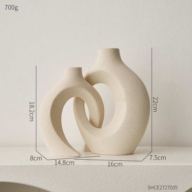 Nordic ceramic vase minimalist Scandinavian design clean lines elegant living room decor