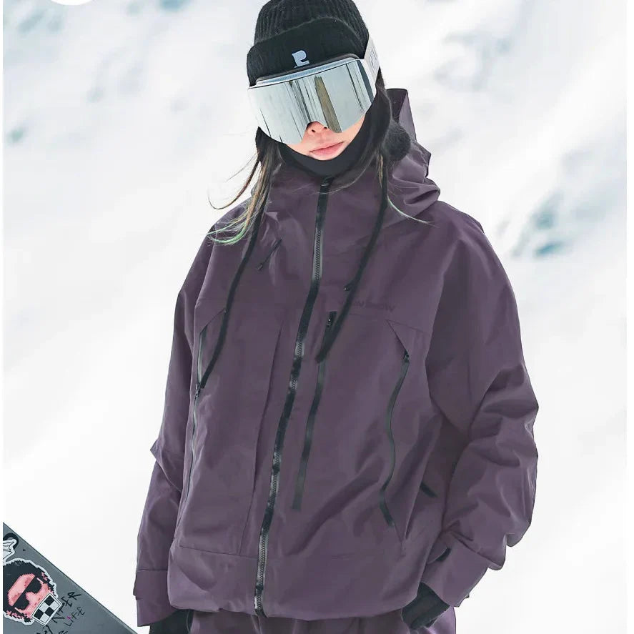 Clara women's waterproof ski jacket lightweight sleek modern fit white winter protection layer