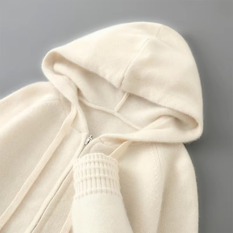 Men's merino wool hooded cardigan jacket slim casual fit lightweight breathable everyday essential