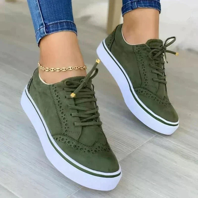 Harper | Women's Platform Sneakers Lace-Up Brogue Detail