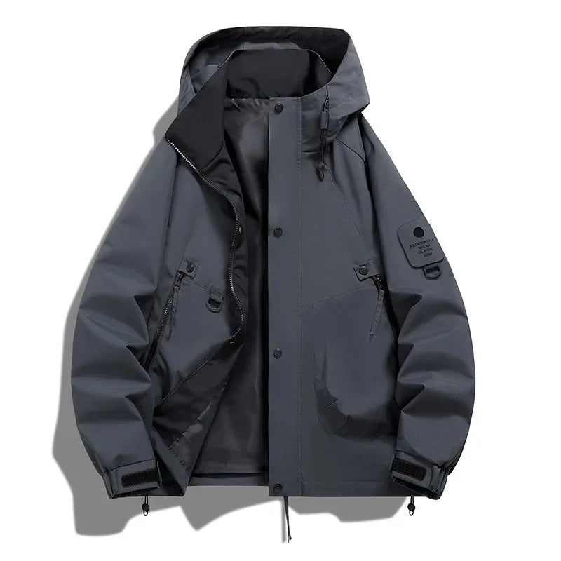 Unisex winter ski jacket half-zip hooded coat cold weather modern slim fit men women