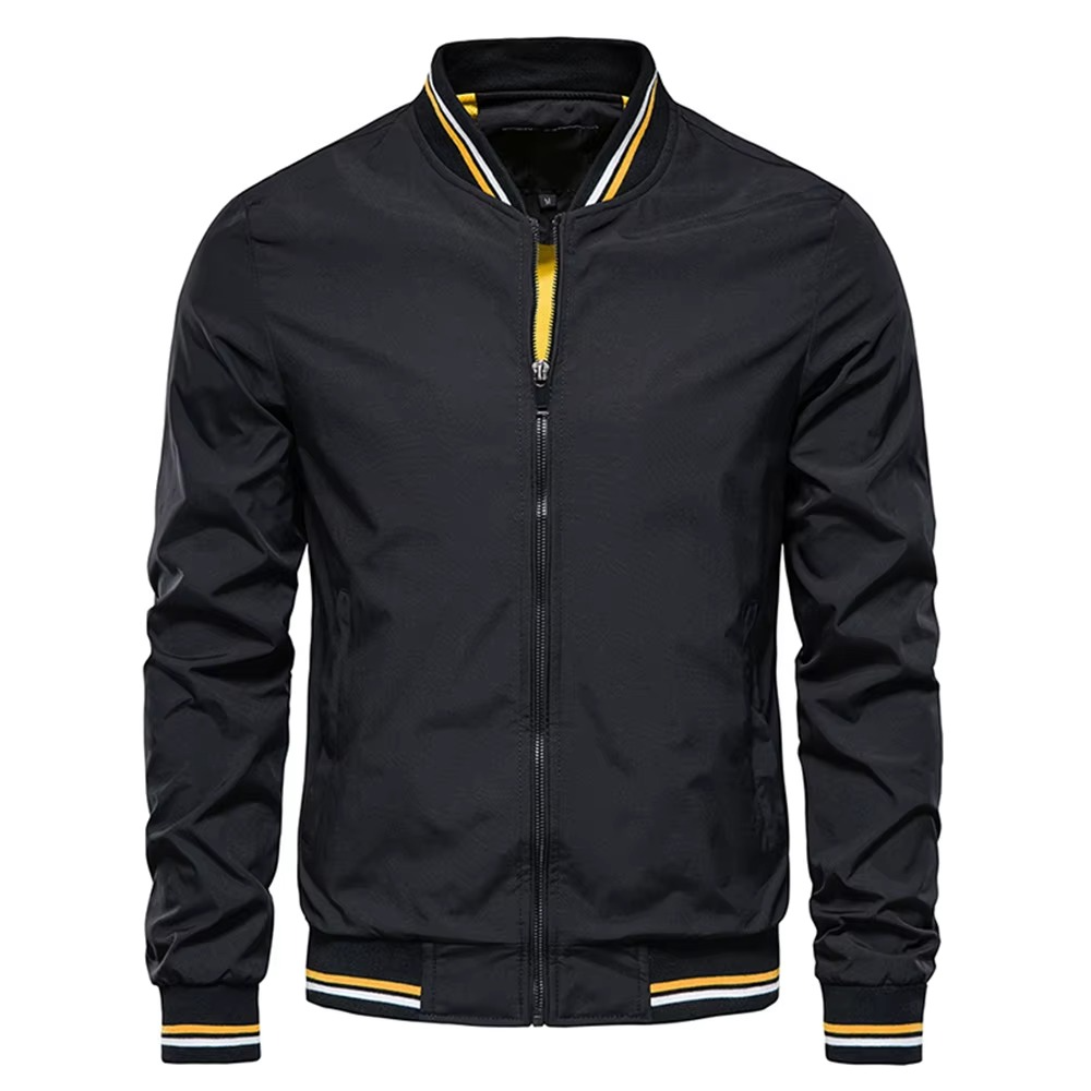Urbann-Vibe men's slim fit burgundy bomber jacket lightweight baseball style polyester blend