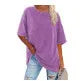 Women's oversized white cotton t-shirt relaxed fit breathable round neckline summer casual tee