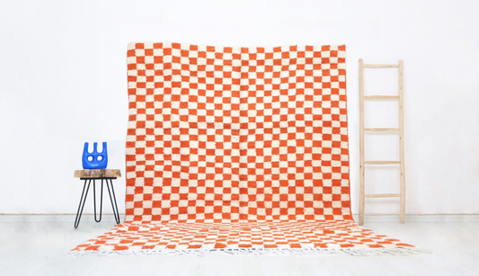 Sekkura Moroccan Checkered Rug 7'7" x 9'6" - Urbann-Vibe