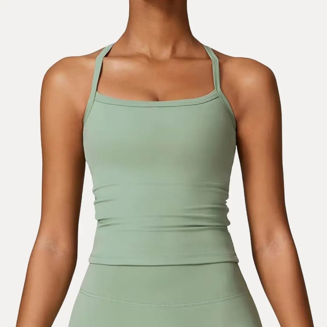 Women's Serena push-up yoga tank top with strappy back, moisture-wicking breathable fabric, slim fit