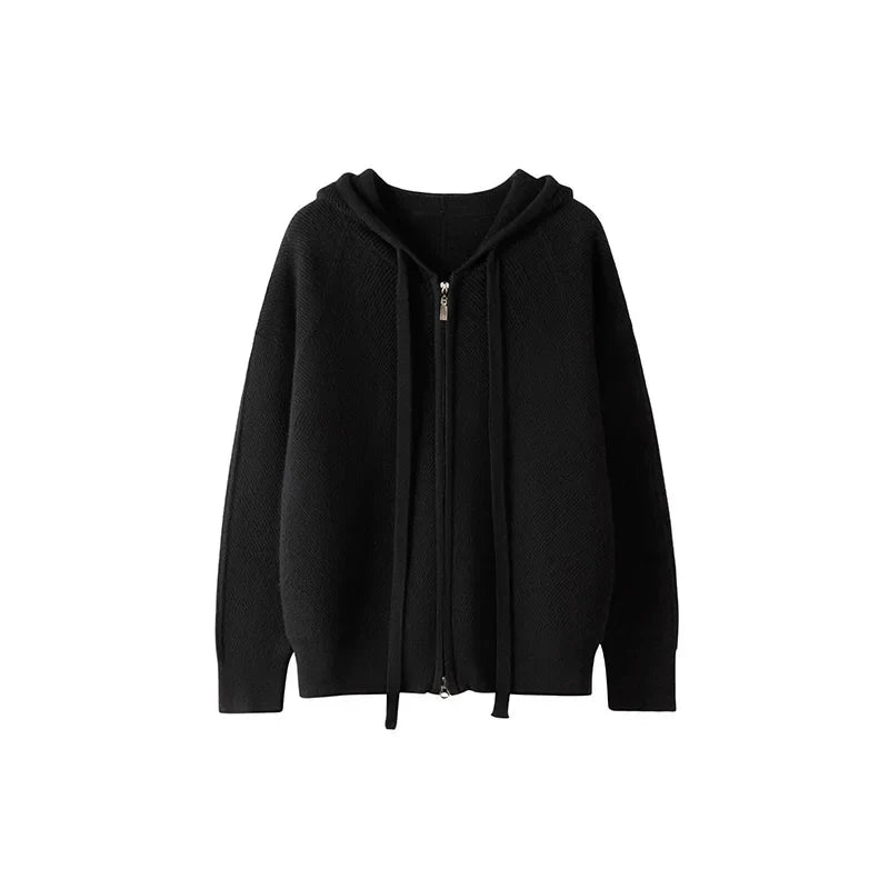 Pura unisex merino wool hoodie lightweight breathable ivory diamond pattern detail