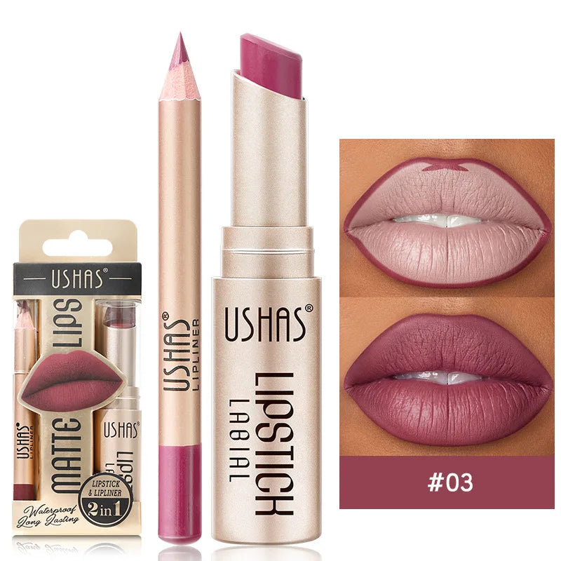 BE x Ushas matte lipstick lip liner duo bold long-lasting defined pout dual-purpose formula