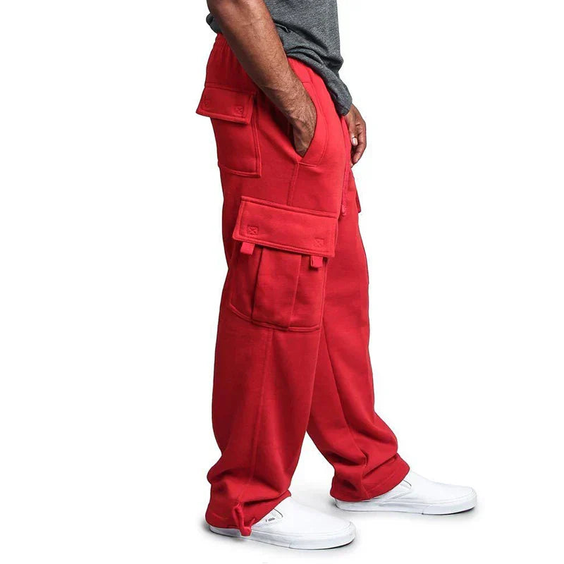Men's olive green utility cargo pants multi-pocket durable relaxed-fit work outdoor wear