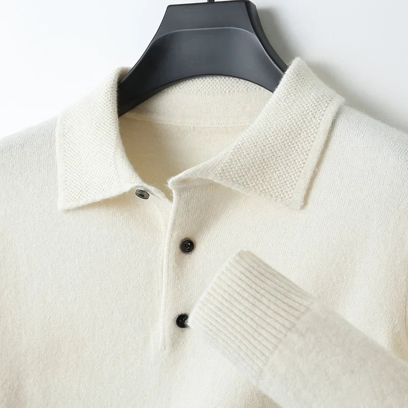 Men's TrendAura merino wool polo shirt lightweight breathable classic collar everyday staple