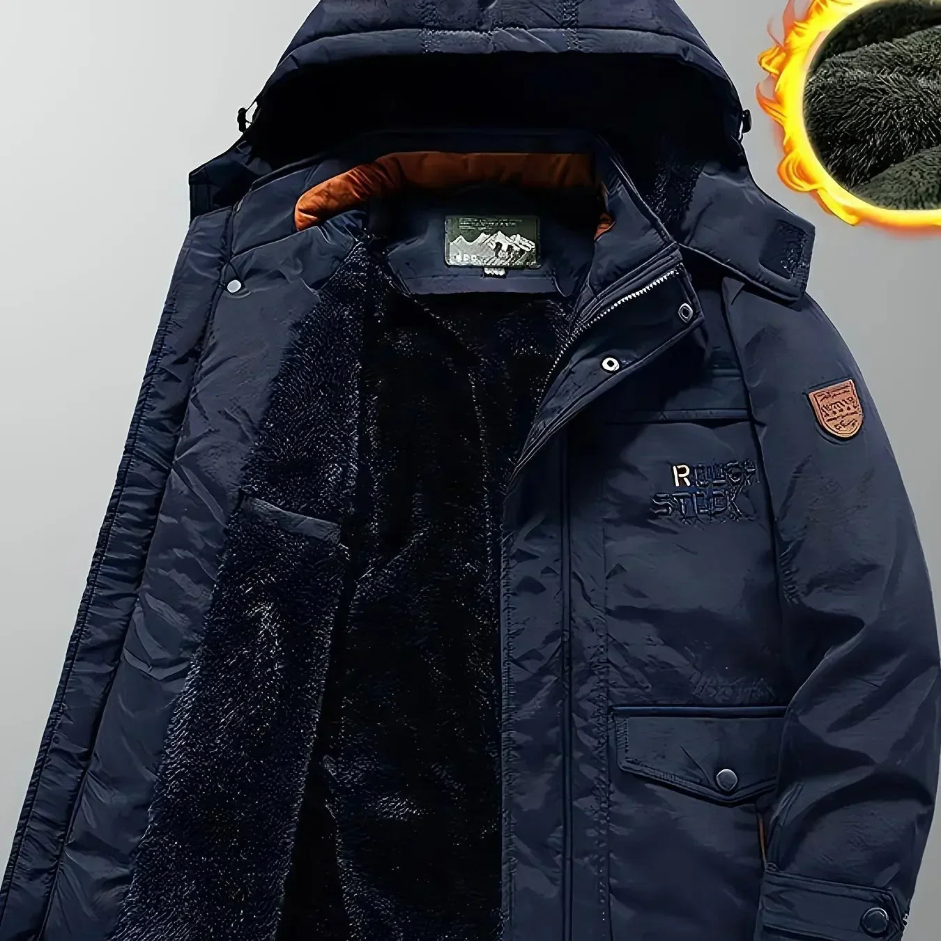 Men's Milton sporty hooded knit winter coat, warm fitted silhouette for outdoor cold-weather comfort