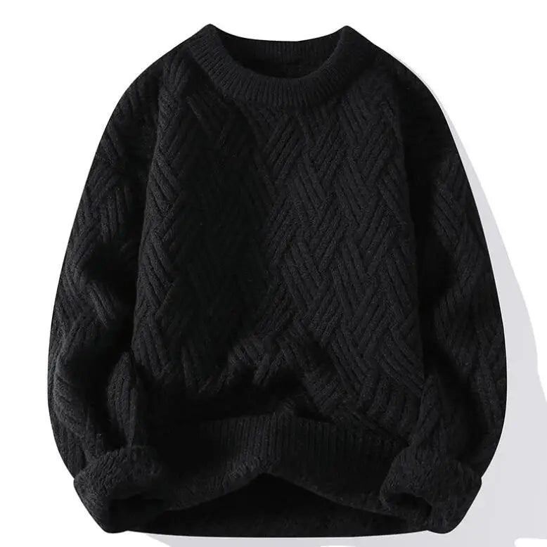 Men's Oscar relaxed fit sweater with geometric ribbed pattern, casual knit for everyday style