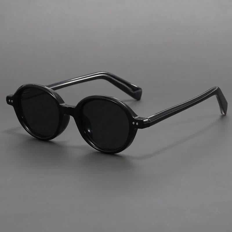Urbann-Vibe round vintage sunglasses polarized UV lenses lightweight TR90 unisex frame black
