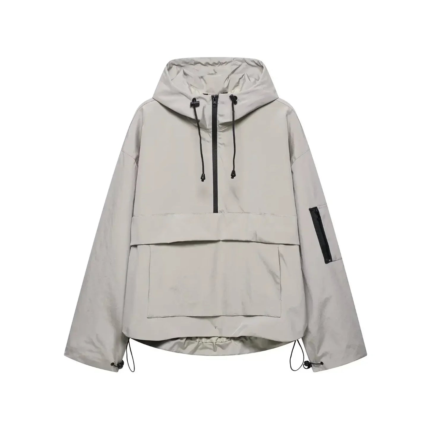 Women's minimal hooded ski jacket sleek structured fit for winter layering outdoor activities