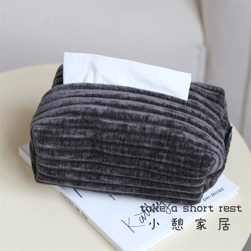 UrbannVibe jacquard corduroy tissue box cover warm textured accent for living room bedroom decor