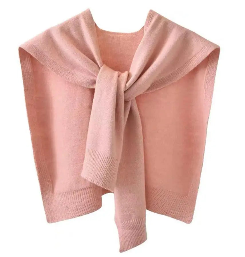 Women's knitted scarf wrap in cozy ribbed-hem finish, versatile layering knit for effortless style