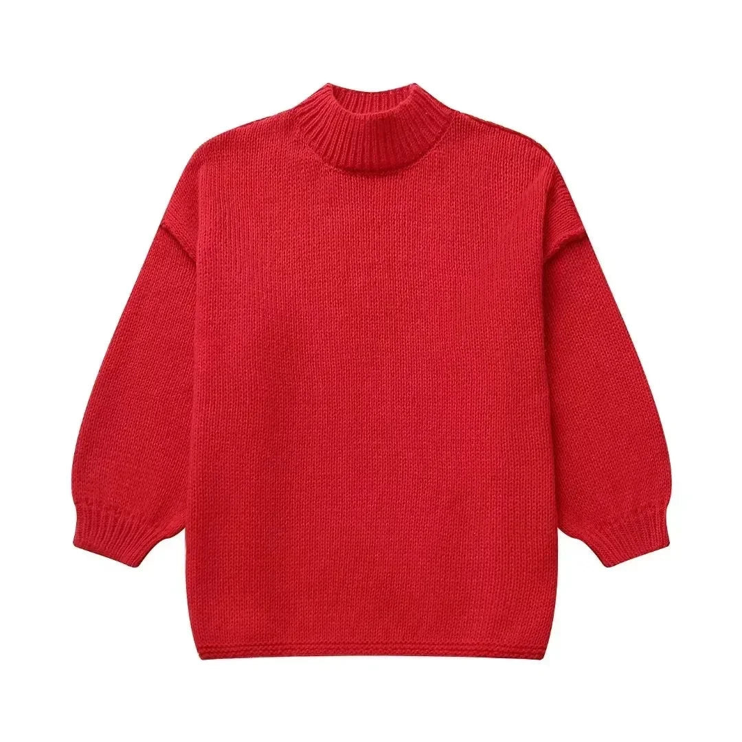 Women's chic everyday knit sweater in soft fabric, simple silhouette perfect for all-season versatile wear