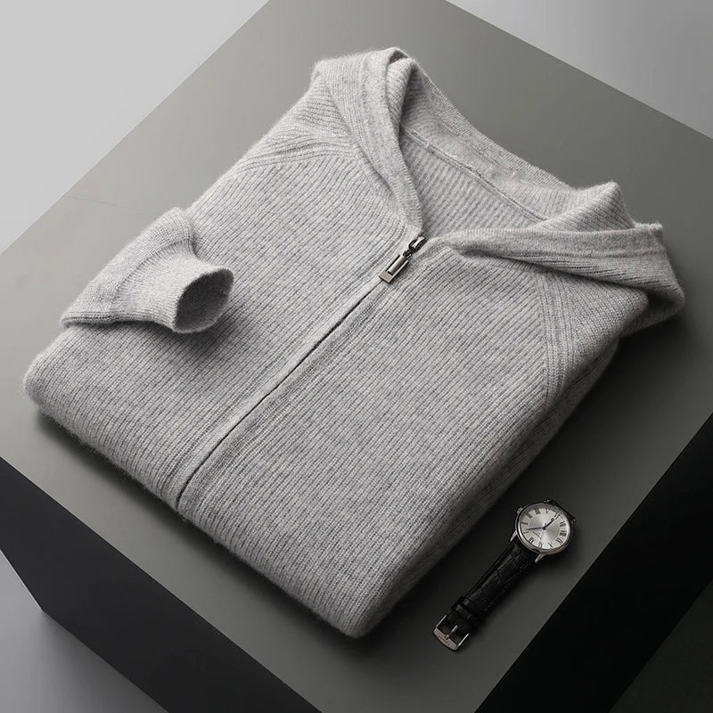 Men's Jordan premium wool zip-up sweater tailored fit ribbed cuffs classic luxury knit