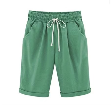Women's high waist harem capri pants relaxed fit breathable cotton blend all-season casual style
