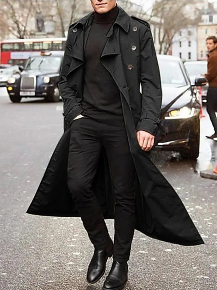 Kramer men's elegant winter trench coat in classic cut with structured silhouette for formal wear