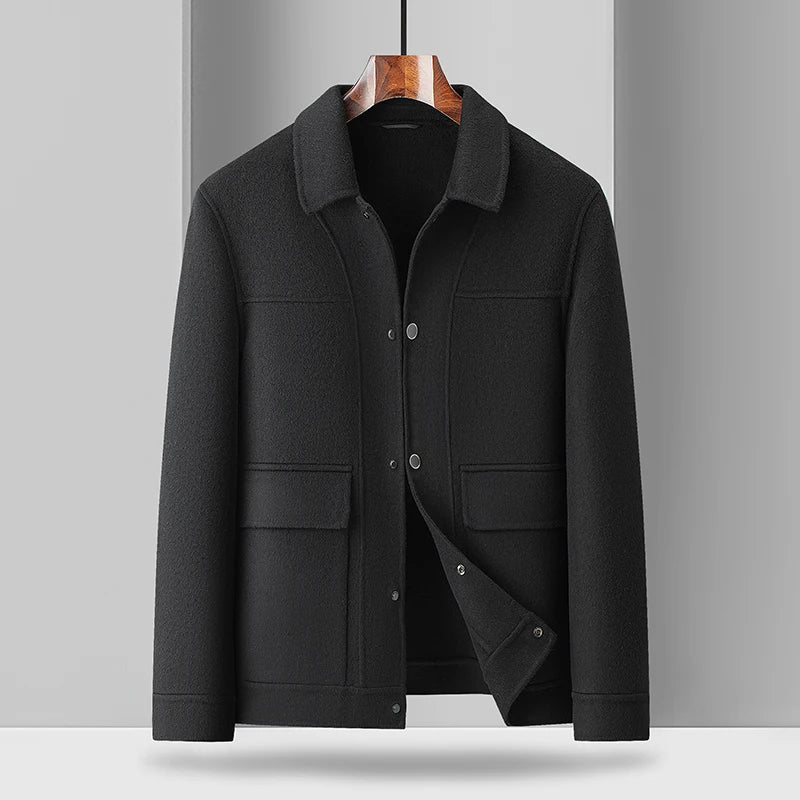 Cattaneo lightweight single-breasted wool blend blazer, boxy cut, machine washable, professional style