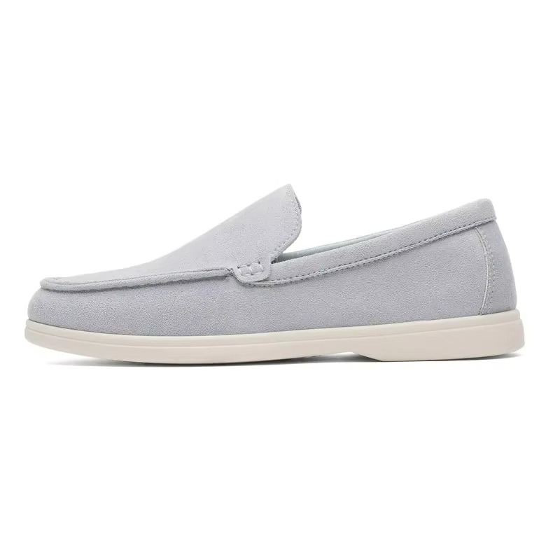 Men's velvet slip-on loafers in rich solid color, casual summer style with breathable lining