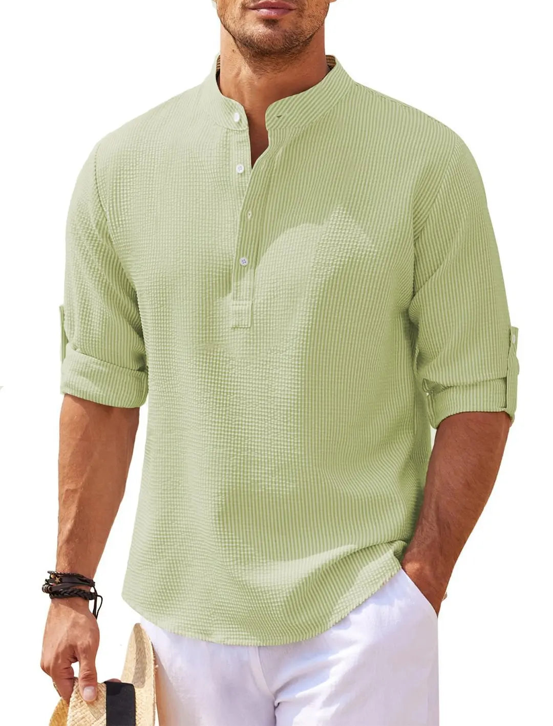 Markus men's elegant white summer shirt, relaxed fit with breathable fabric for smart casual wear