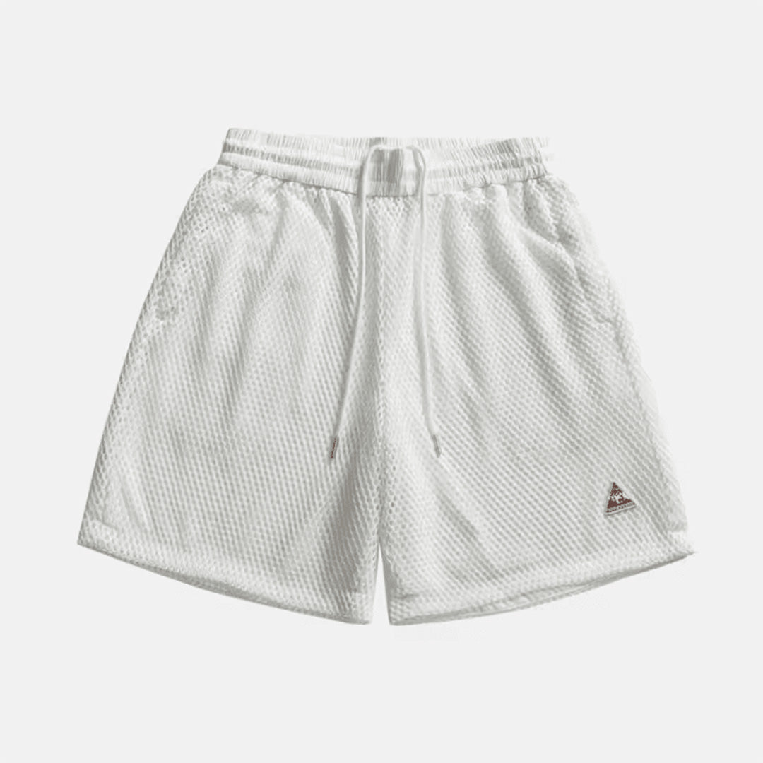 Men's lattice mesh court shorts lightweight breathable relaxed fit moisture-wicking athletic training