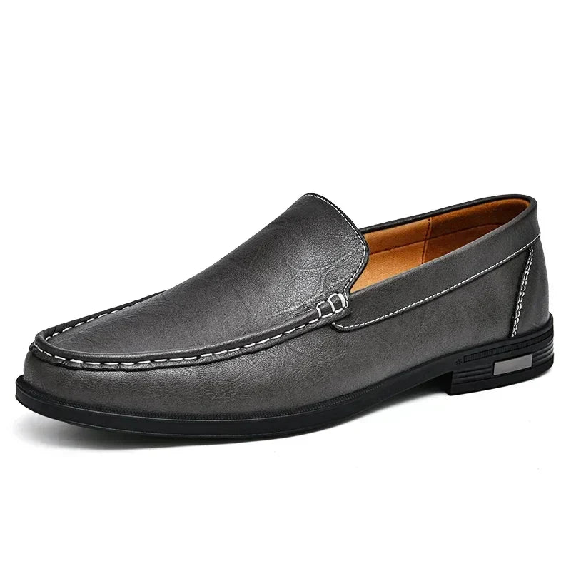 Men's sparkling silver loafers slip-on dress shoes with luminous light-reflecting premium finish