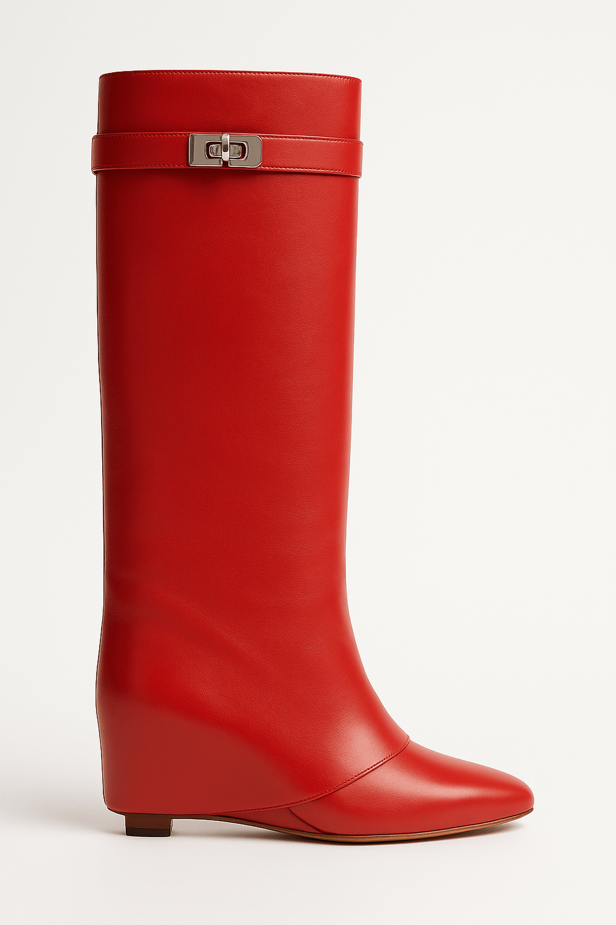 Women's knee-high wedge heel boots stable lift sleek leg-lengthening silhouette all-day comfort