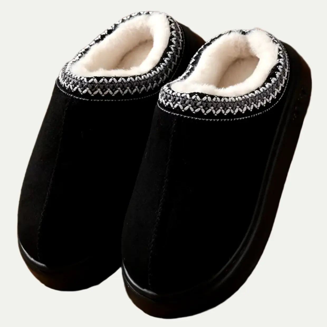 Women's sheepskin slip-on slippers with plush wool-blend lining for all-day cozy indoor warmth