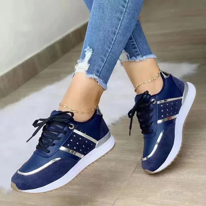 Women's ergonomic leisure shoes in neutral tones, slip-on style with cushioned sole for all-day comfort