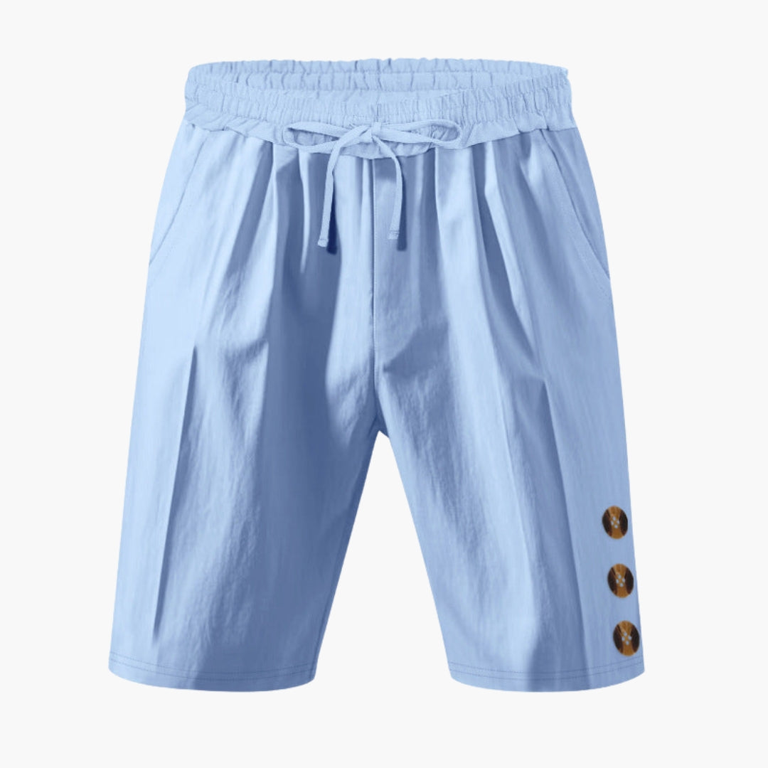 Men's gray athletic shorts elastic waistband drawstring side pockets loose straight-leg casual sport fit