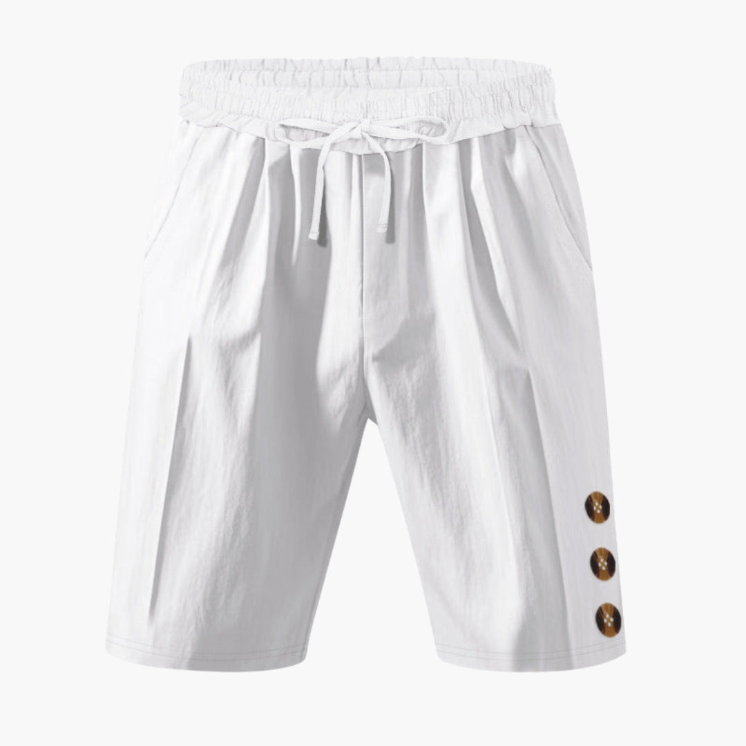 Men's gray athletic shorts elastic drawstring waist side pockets loose straight-leg casual sport fit