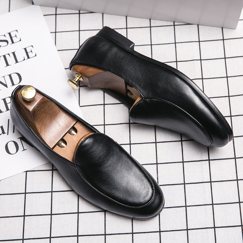 Silas smooth leather loafers polished sheen slip-on silhouette for professionals desk-to-dinner style