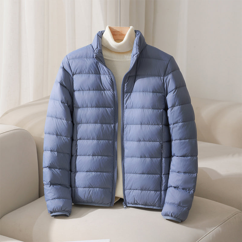 Silva women's pastel high collar down jacket lightweight insulation smooth shell everyday cold weather