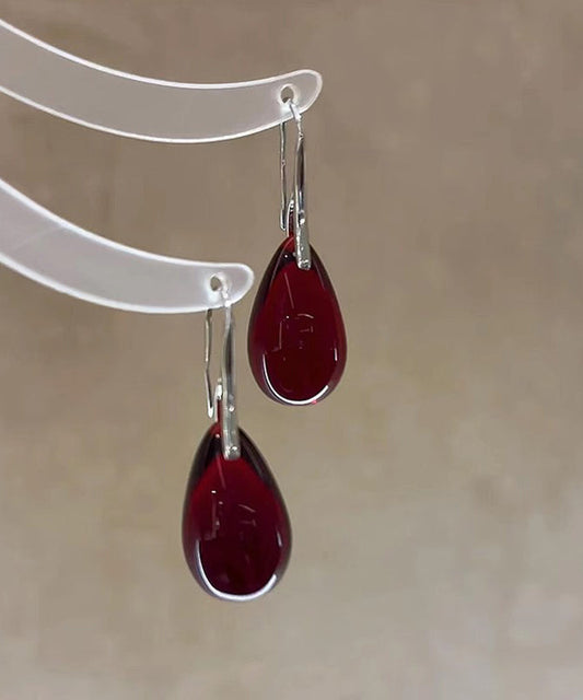Boucles d'oreilles simples en forme de goutte d'eau, en cuivre mûrier surdoré et émail coloré - Urbann-Vibe