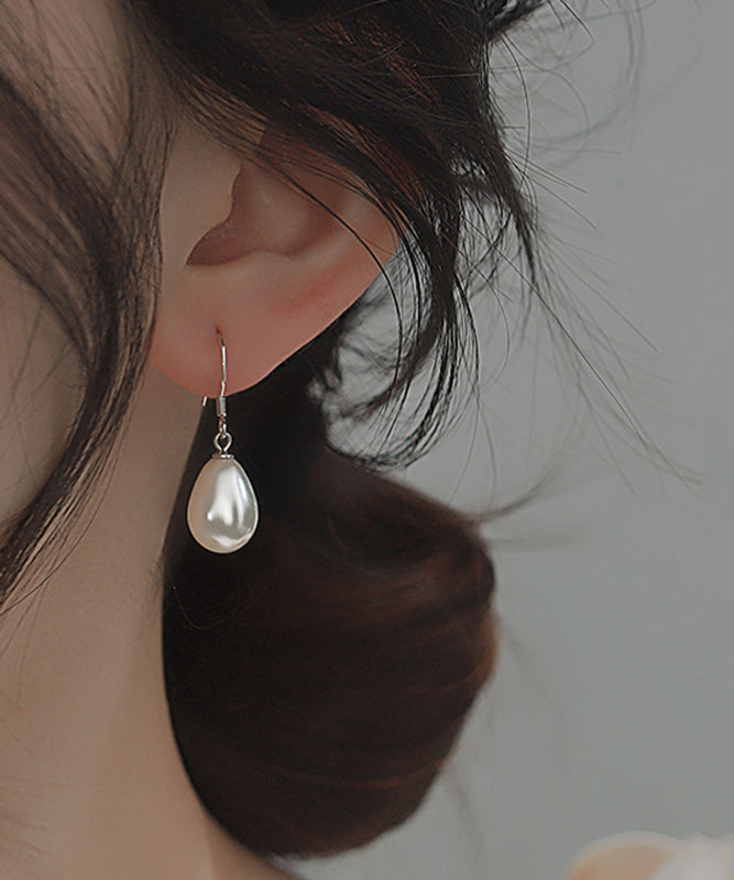 Boucles d'oreilles pendantes simples en soie et argent sterling avec perles - Urbann-Vibe