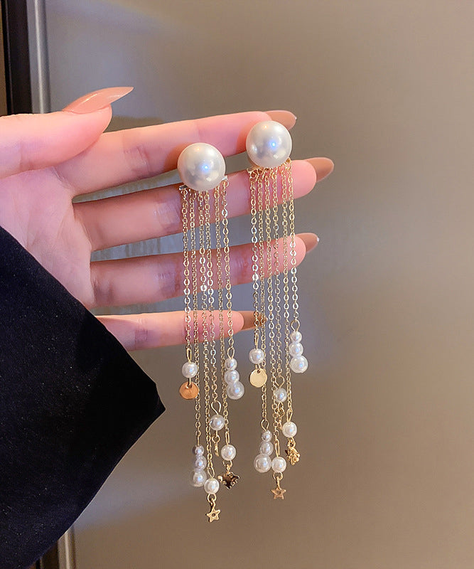 Boucles d'oreilles pendantes fines en alliage de cuivre doré et forme poire - Urbann-Vibe