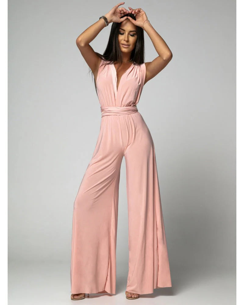 Women's sleeveless jumpsuit clean structured silhouette versatile all-in-one design for everyday elegant wear