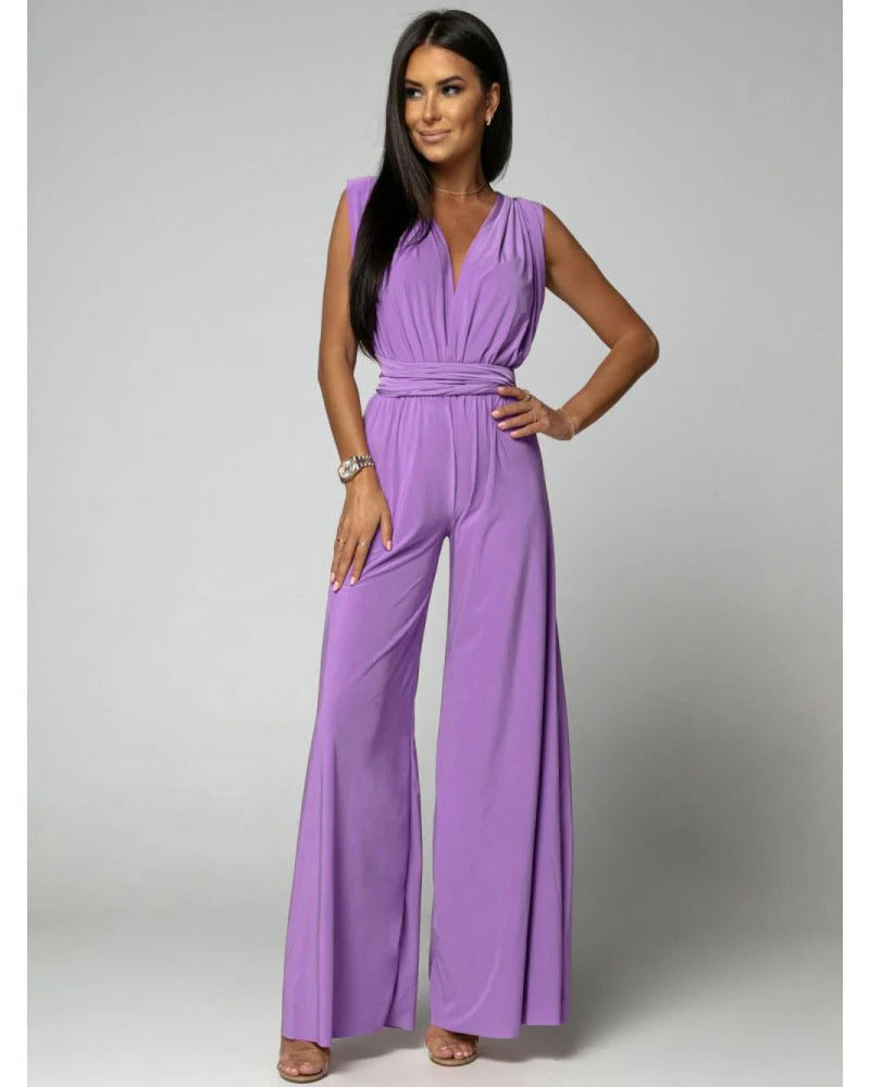 Women's sleeveless black jumpsuit clean structured silhouette versatile all-in-one everyday elegant style