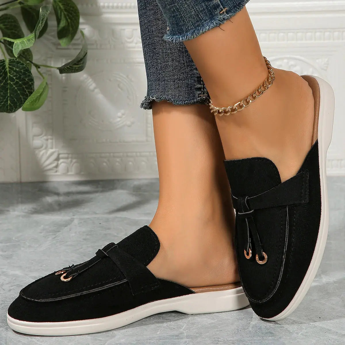 Women's slip-on casual sneakers lightweight flexible sole everyday comfort neutral tones