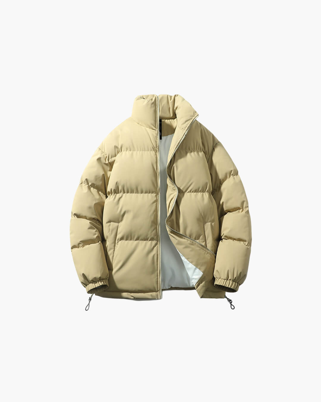 Women's weatherproof stand collar puffer jacket in classic hue, polished everyday winter style