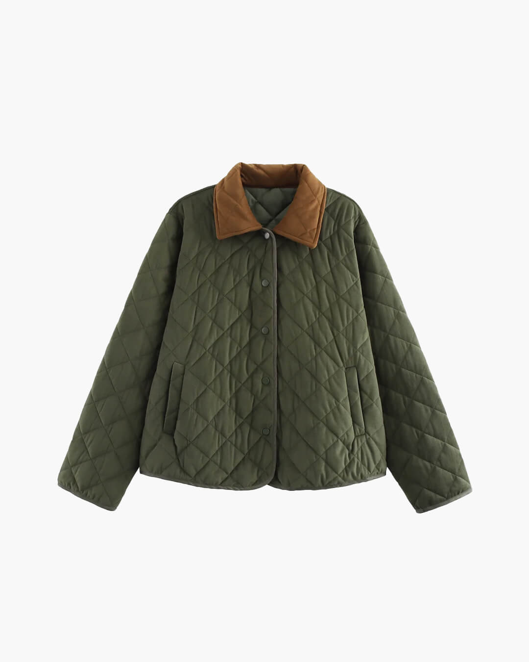 Women's quilted winter jacket streamlined silhouette casual outerwear with textured quilted pattern