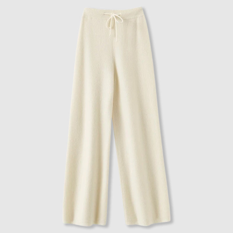 Sofia Amoretti women's cashmere wide-leg pants elegant draping luxurious soft relaxed silhouette